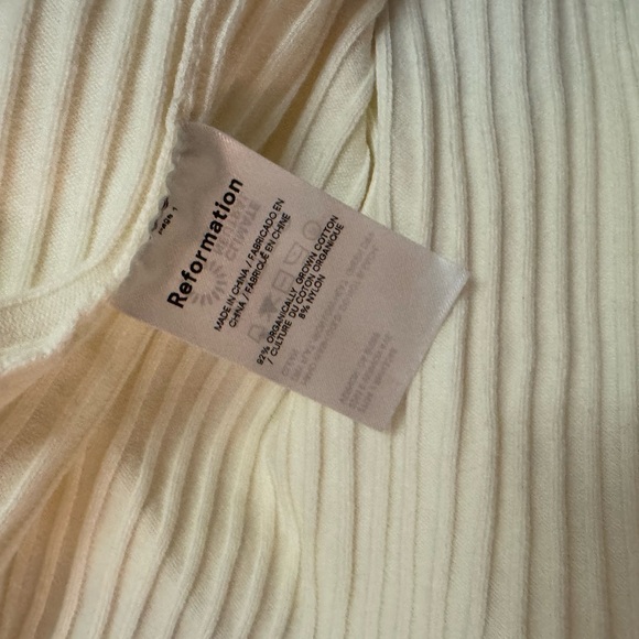 Reformation Silvana tank white cream ribbed sweater size small like new - Picture 7 of 8